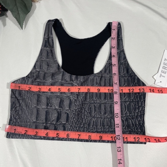NWT‎ TEREZ [ Small ] Croc Noir Racerback Sports Bra in Grey - Picture 12 of 12